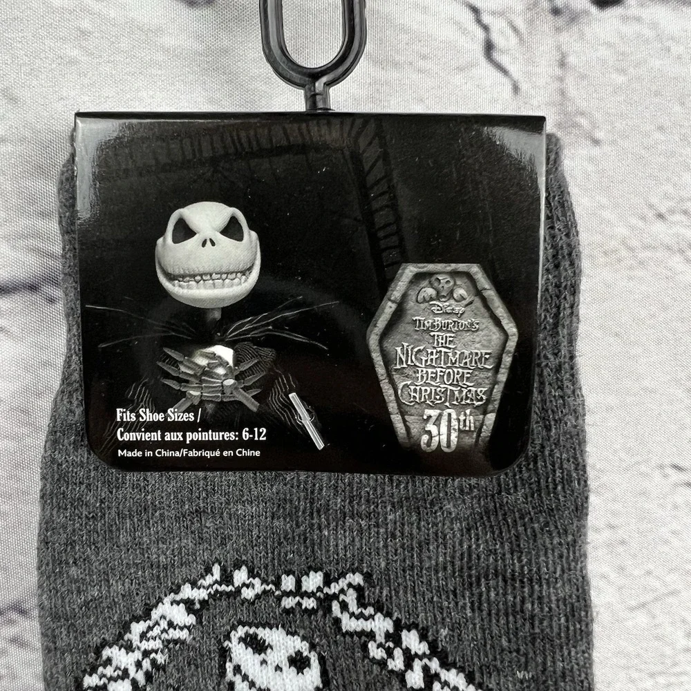 The Nightmare Before Christmas Holiday 1 Pair Crew Socks Unisex Adult Sz‎ 6-12